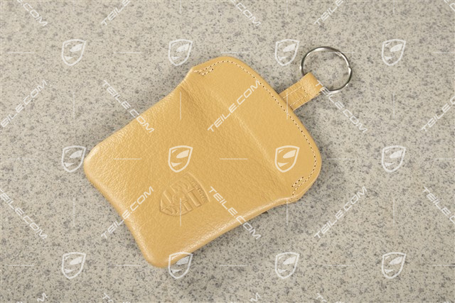 Key Case / Key pouch, leather, Cashmere Beige, Porsche 911 70's to 90's