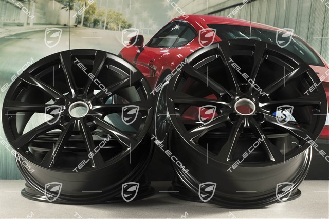 19-inch Boxster S wheel rim set, 8J x 19 ET57 + 10J x 19 ET45, black silky gloss / mat