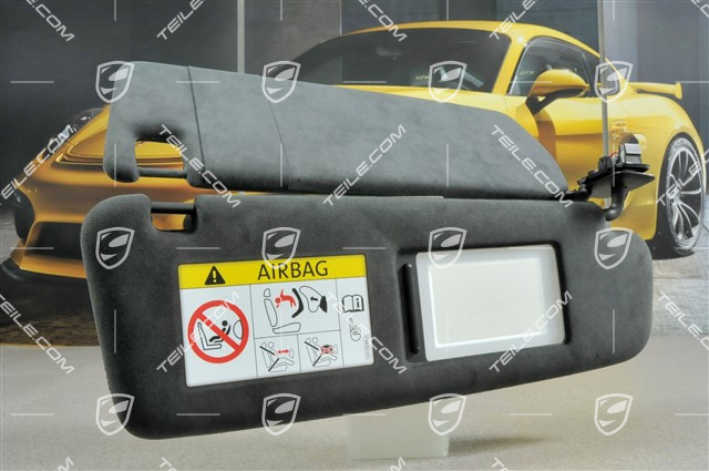 Sonnenblende, Spiegel beleuchtet, Alcantara, schwarz, R Sonnenblende, Spiegel beleuchtet, Alcantara, schwarz, R