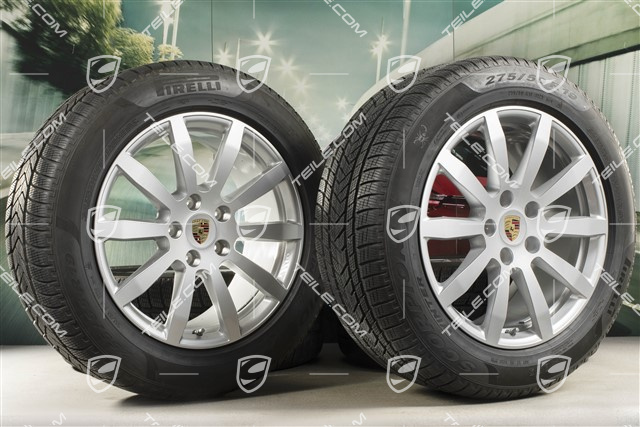 19" Cayenne S Winterräder Satz, Felgen 8,5J x 19 ET47 + 9,5J x 19 ET54 + Pirelli Winterreifen 255/55 R19 + 275/50 R19, mit RDK-Sensoren