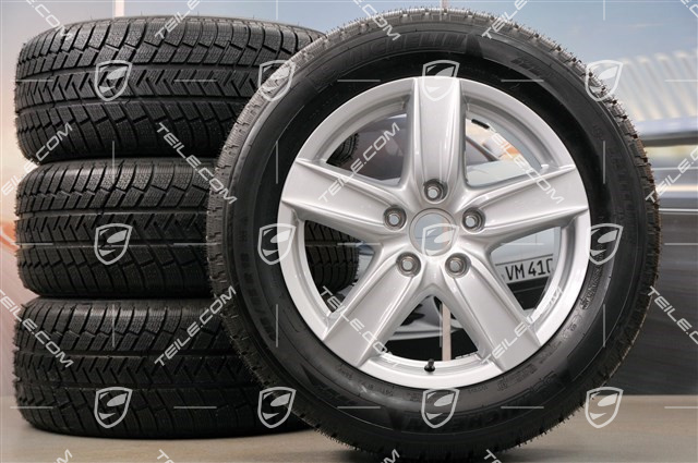 18-inch Cayenne S III winter wheel set, 4x wheels 8 J x 18 ET 53 + 4x winter tyres Michelin 255/55 R18  (DOT 2013), without TPMS