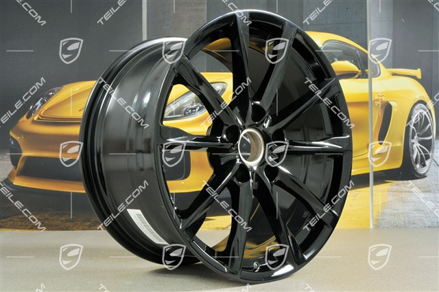 19" komplet felg Boxster S, 8J x 19 ET57 + 10J x 19 ET45, czarny wysoki połysk