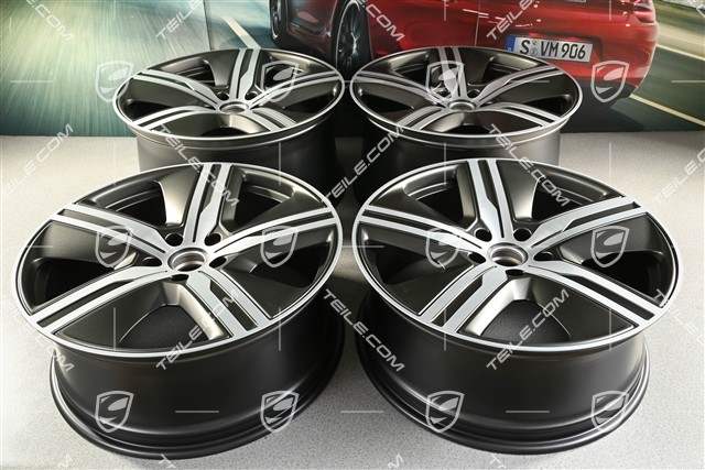 22" Macan Exclusive Design Felgensatz, 9J x 22 ET29 + 11J x 22 ET47, Turbonite