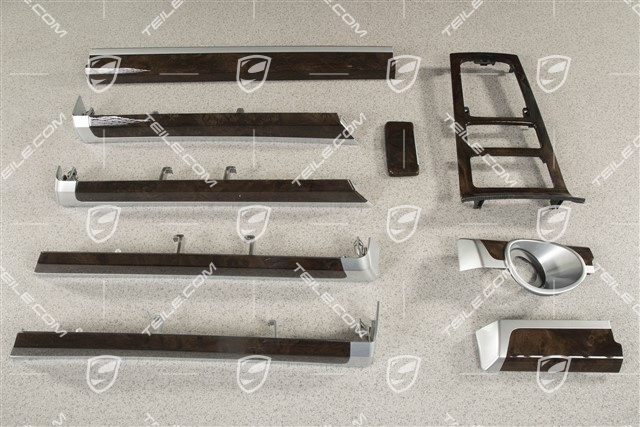 Dashboard, centre console and doors  trim moulding set / kit, American Walnut Dark