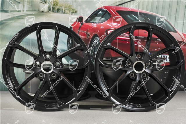 20" Felgensatz 718 Cayman GT4, Felgen 8,5J x 20 ET61 + 11J x 20 ET50, schwarz seidenmatt