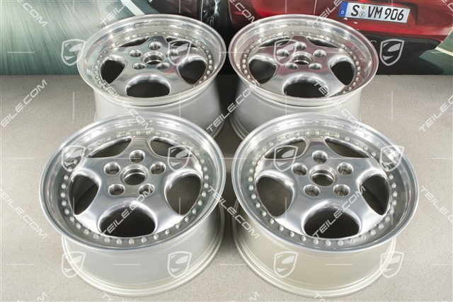 18-inch Alloy wheel rim set, Turbo 3.6, 10J x 18 ET61 + 8J x 18 ET52, Speedline, polished