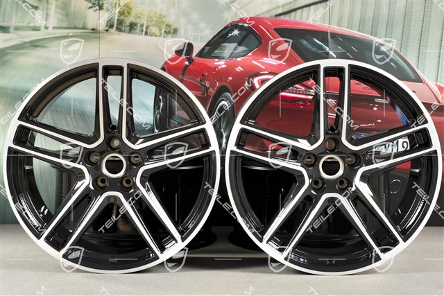 20-inch alloy wheel "Macan Turbo", 9J x 20 ET26 + 10J x 20 ET19, BORBET, Jet Black