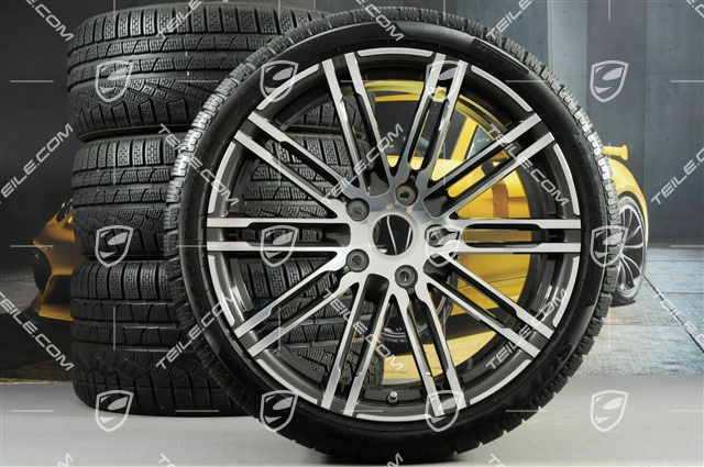 20-inch winter wheels set "Turbo", rims 8,5J x 20 ET51 + 11J x 20 ET56 + NEW Pirelli winter tires 245/35 R20 + 295/30 R20, with TPM