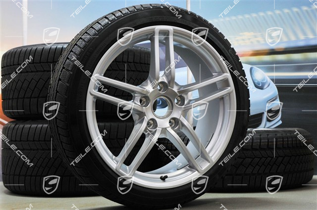 19" winter wheel set Carrera, wheels 8,5J x 19 ET54 + 11J x 19 ET48 + Continental winter tyres 235/40 R19 + 295/35 R19, without TPMS.