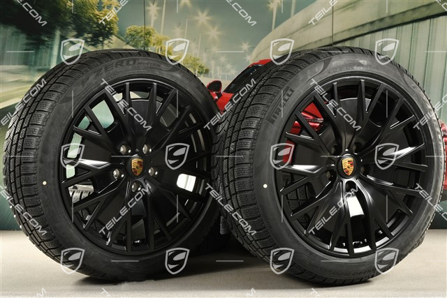 20-inch Turbo S Aero Design winter wheel set, rims 9J x 20 ET54 + 11J x 20 ET60 + Pirelli winter tyres 245/45 R20 + 285/40 R20, black satin matt