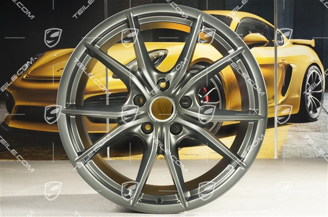 20-inch wheel rim set Carrera S IV, rims 8,5 J x 20 ET49 + 11,5 J x 20 ET56, Platinum Satin Matt