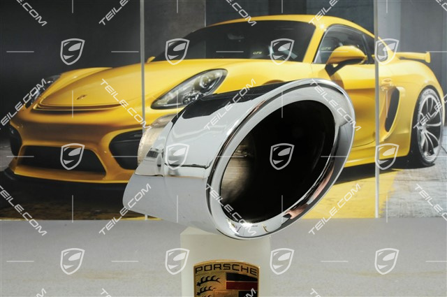Tail pipe, sport exhaust, polished, outer, L Tail pipe, sport exhaust, polished, outer, L