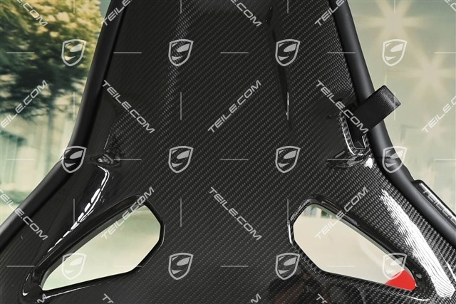GT3 folding bucket seats, carbon fibre, fabric and leather, black/silver, set (left and right)