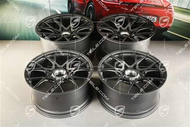 20"+21" GT3RS wheel rim set, alloy rims 10J x 20 ET45 + 13J x 21 ET31, dark silver