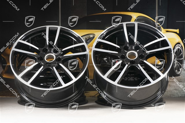 20" Cayenne Sport Felgensatz, 10,5J x 20 ET64 + 9J x 20 ET50, Schwarz