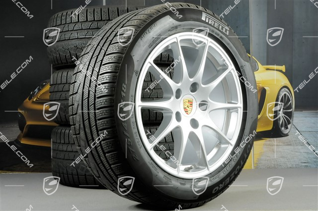18-inch Panamera S winter wheel set, 8J x 18 ET 59 + 9J x 18 ET 53 + tyres 245/50 R18 + 275/45 R18, with TPM