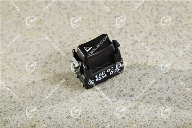 Hazard warning light switch, black