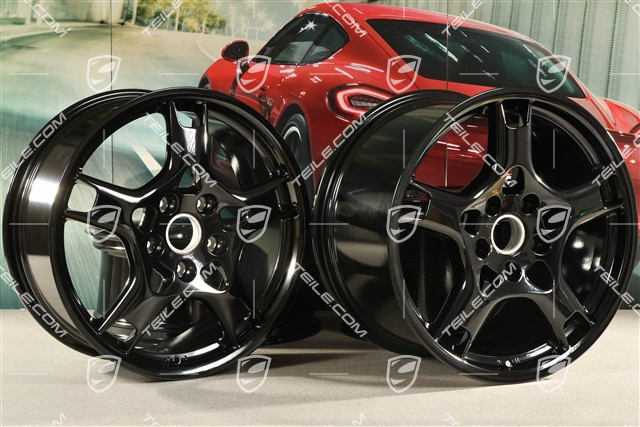 19-inch Carrera S wheel set, 8J x 19 ET57 + 11J x 19 ET67, black