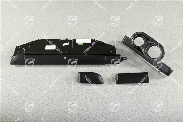 1 Satz Zierleisten fur Fahrzeuginnenraum, Aluminium Schwarz, Getrankehalter