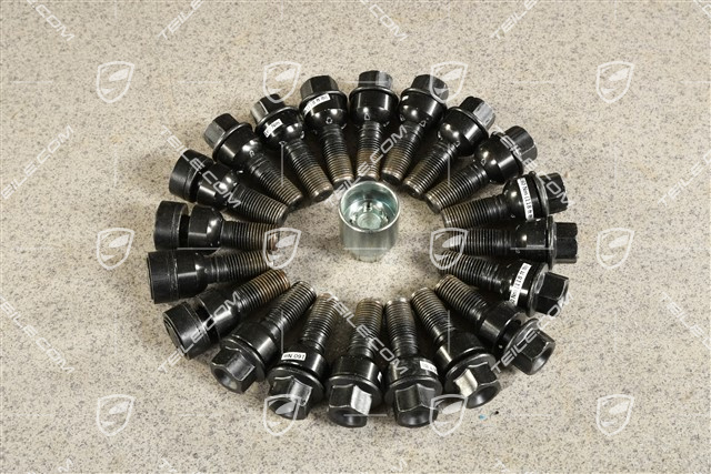 BLACK wheel bolts, set, including anti-theft device