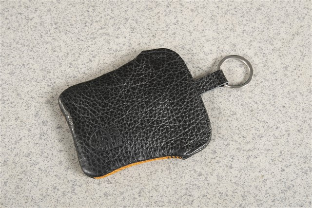 Porsche Classic Key case with embossed Porsche crest, Orange tartan
