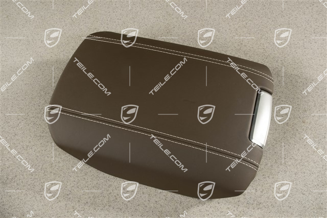 Armrest / tunnel, trim cover, Leather, Saddle Tan / Cream