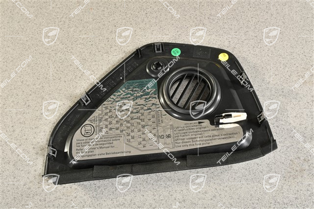 Cover, Dashboard trim, Black, L