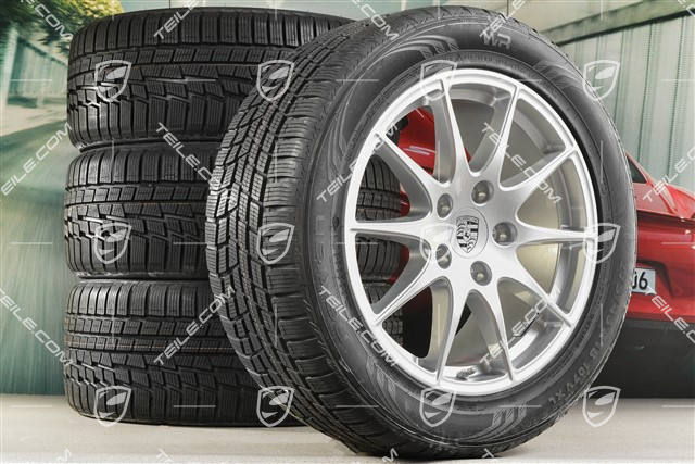 18-inch Panamera S winter wheel set, 8J x 18 ET 59 + 9J x 18 ET 53 + Nokian winter tyres 245/50 R18 + 275/45 R18, with TPMS
