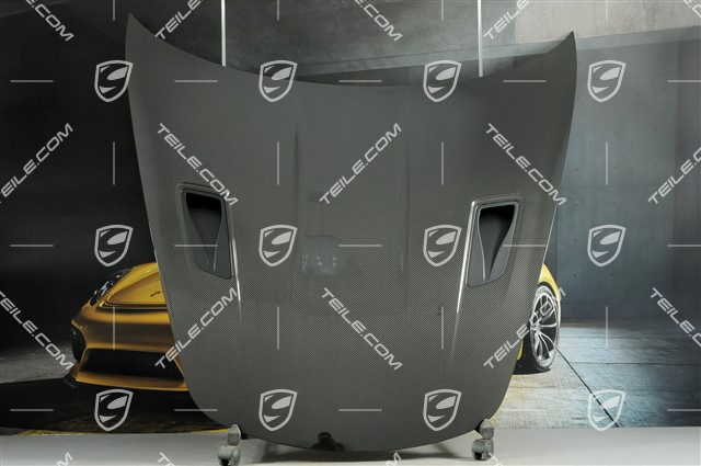 Front lid, carbon, clear lacquered, set incl. air inlets, GT2RS