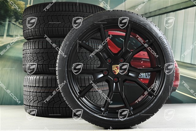 21" RS Spyder Design winter wheel set, rims 9,5J x 21 ET60 + 11,5J x 21 ET66 + NEW Continental Winter Contact TS860 S winter tyres 265/35 R21 + 305/30 R21, black satin matt