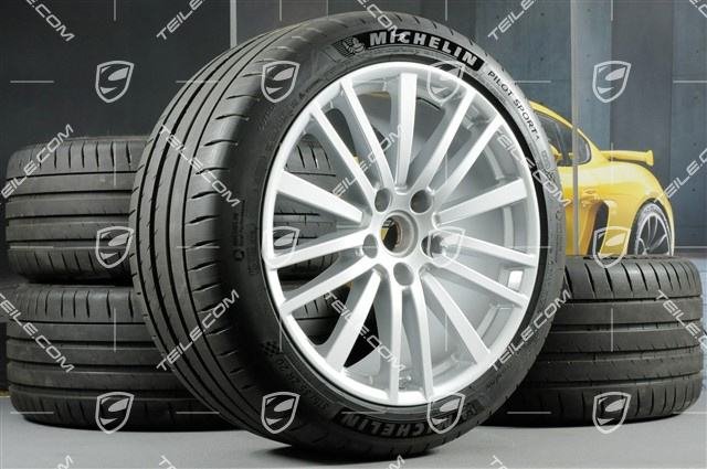 20" Panamera Design Sommerräder, Felgen 9,5J x 20 ET71 + 11,5J x 20 ET68 + Michelin Sommerreifen 275/40 ZR20 + 315/35 ZR20, mit RDK-Sensoren