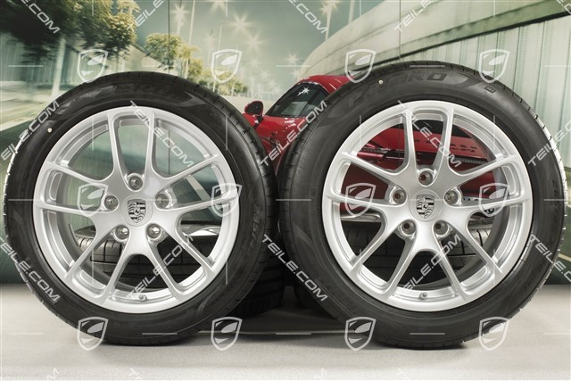 18" Cayman III summer wheel set, rims 8J x 18 ET57 + 9J x 18 ET47 + NEW Pirelli P Zero summer tires 235/45 R18 + 265/45 R18