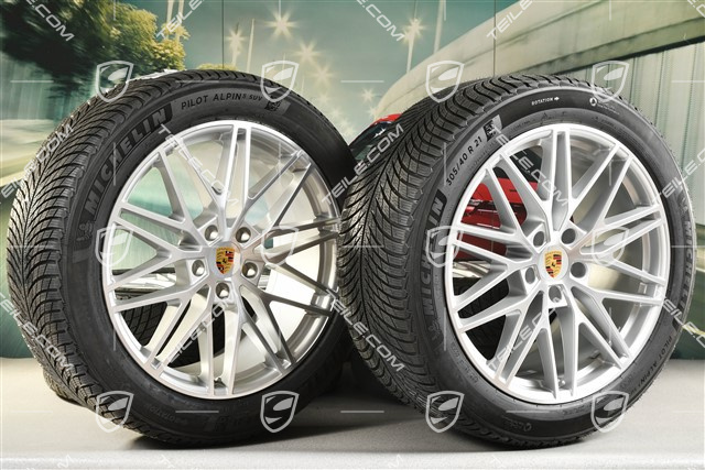 21" Cayenne COUPE "RS Spyder Design" Winterräder Satz, Felgen 9,5J x 21 ET46 + 11,0J x 21 ET49 + Michelin Pilot Alpin 5 SUV Winterreifen 285/45 R21 + 305/40 R21, mit RDK-Sensoren