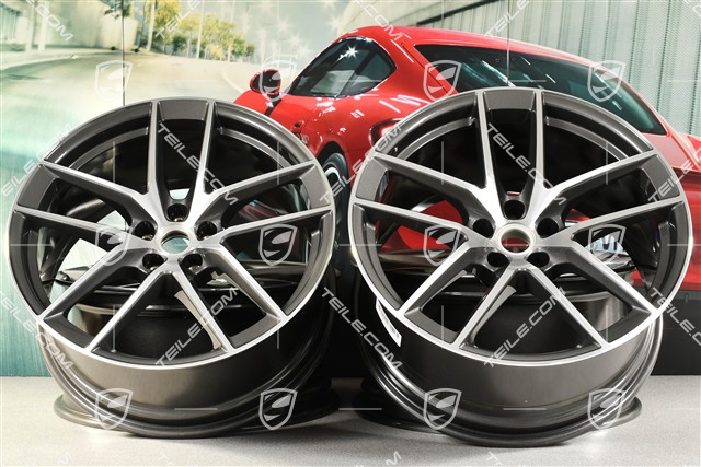 20" Felgensatz Macan S, 9J x 20 ET26 + 10J x 20 ET19, Titan
