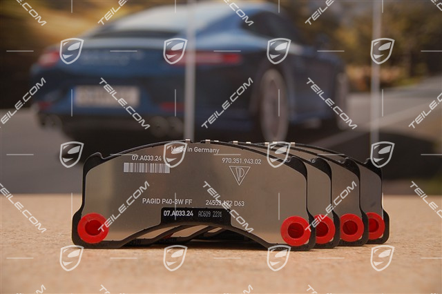 Brake pad repair set, for PCCB ceramic brakes, Panamera S / Turbo