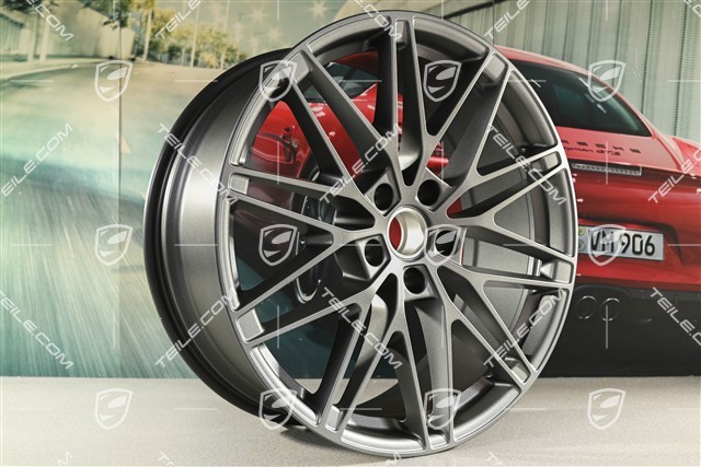 22-Zoll-Felgensatz Macan RS Spyder Design, 9J x 22 ET29 + 11J x 22 ET47, Vesuvgrau