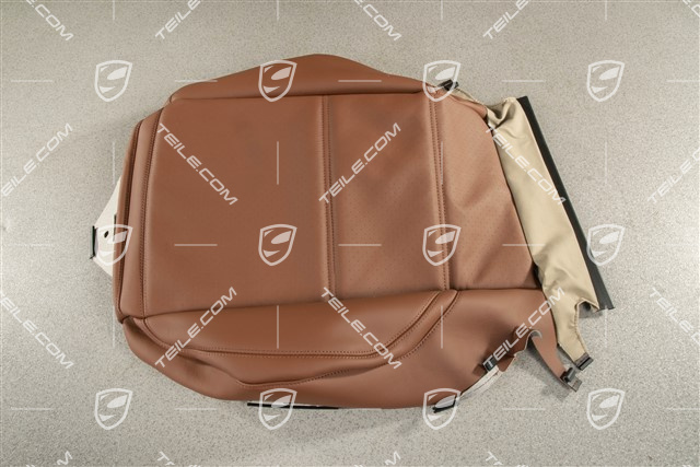 Front sport seat upholstery / cover, Leather, lower part / cushion, heated, Chestnut brown, L