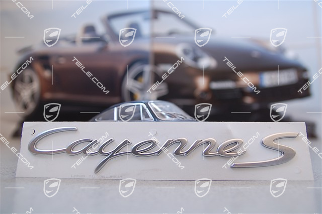 "Cayenne S" logo, chrome "Cayenne S" logo, chrome