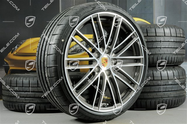 20-inch Turbo IV wheels set, rims 8,5J x 20 ET57 + 10,5J x 20 ET47 + summer tires 235/35 ZR20 + 265/35 ZR20, with TPMS