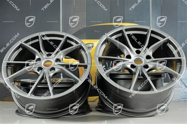 20-inch wheel rim set Carrera S IV, 8J x 20 ET57 + 10J x 20 ET45, Platinum satin mat