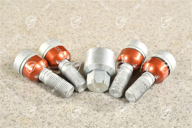Diebstahlsicherung Satz, silber, Radschrauben + Adapter