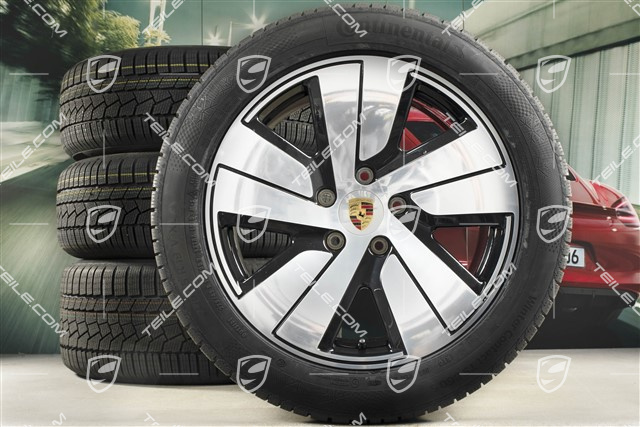 19-inch Taycan S winter wheel set, rims 8J x 19 ET50 + 10J x 19 ET47, Continental winter tyres 225/55 R19 + 275/45 R19