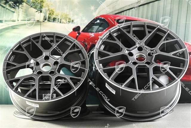 20+21" RS Spyder komplet felg, 8,5J x20 ET50 + 11,5J x 21 ET79, Darksilver