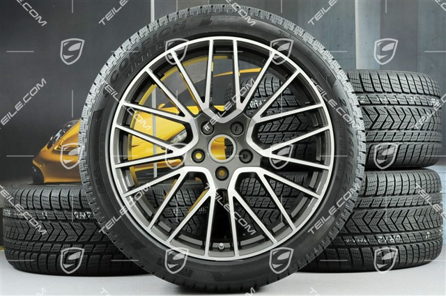 21-inch Cayenne COUPÉ RS Spyder winter wheel set, rims 9,5J x 21 ET46 + 11,0J x 21 ET49 + NEW Pirelli winter tyres275/40 R21 + 305/35 R21, with TPMS