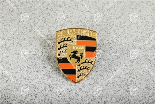 Porsche Deckelwappen, Orange (Classic Version)