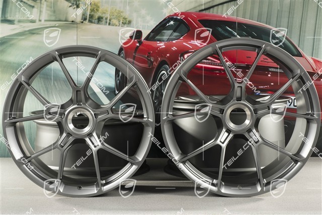 20"+21" GT3 Felgen Satz, 9,5J x 20 ET46 + 12J x 21 ET45, in Darksilver
