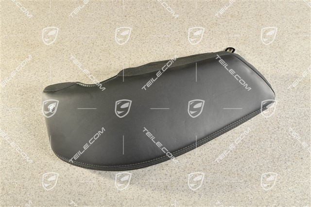 Rear backrest side part, with airbag,  leather, black, L