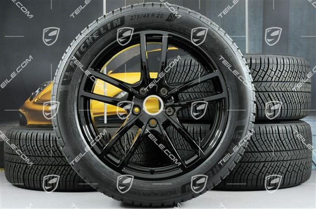 20-inch Cayenne COUPE Sport winter wheel set, rims 9J x 20 ET50 + 10,5J x 20 ET55 + NEW Michelin winter tyres 275/45 R20 + 305/40 R20, with TPMS, black high gloss