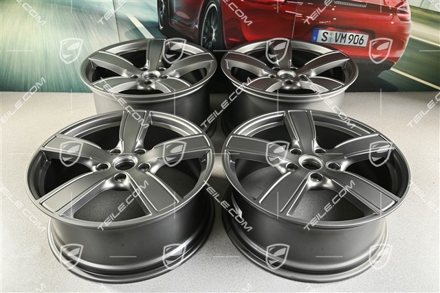 20" Komplet felg Carrera Sport, 8,5J x 20 ET57 + 10,5J x 20 ET51, platynowy satynowy półmat