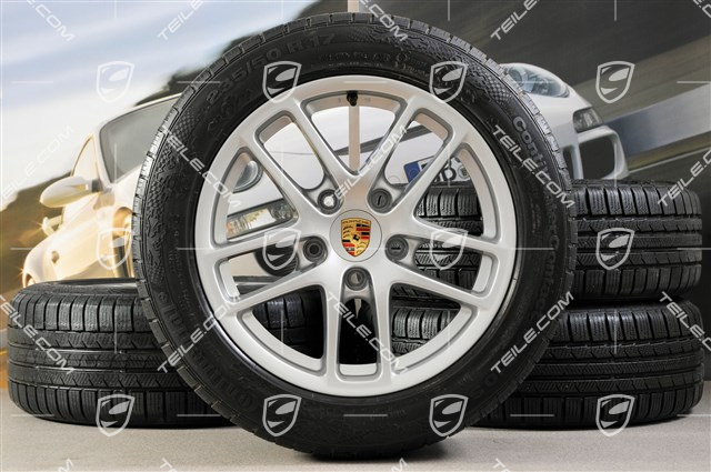 17-inch Cayman winter wheel set, front wheels 6,5J x 17 ET55 + rear 8J x 17 ET40 + NEW winter tyres 205/55 R17 + 235/50 R17, without TPM